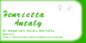 henrietta antaly business card